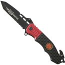 Taschenmesser EH Rettung Firefighter 90mm Rot Schwarz...