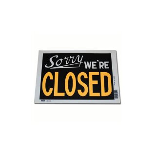 Schild Kunststoff Sorry We`re Closed 30,5 x 20 cm