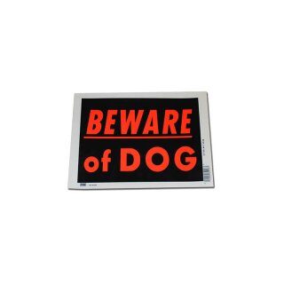 Schild Kunststoff Beware Of Dog 30,5 x 20,5 cm